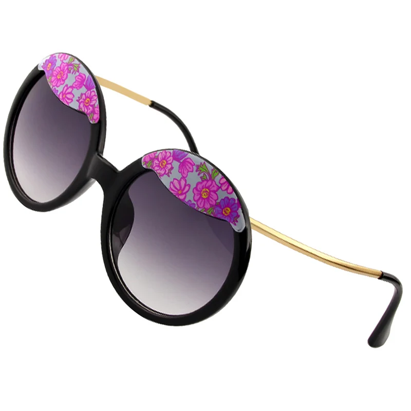 Женские солнцезащитные очки оправа в стиле заколки круглые линзы для