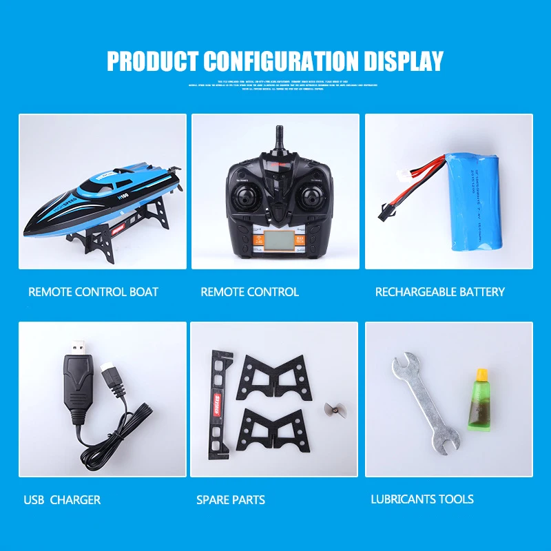 Электронная радиоуправляемая лодка с высокой скоростью 35 км/ч четырехканальная