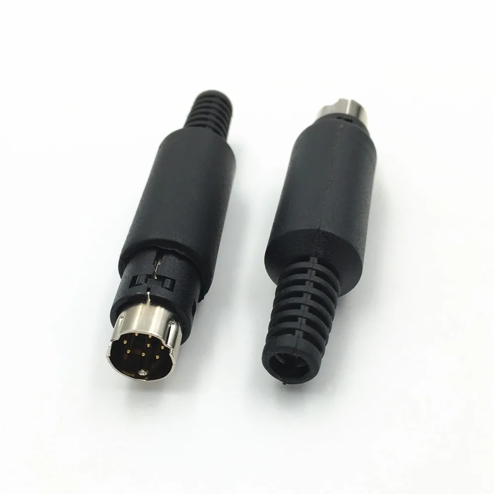 1 шт. Высококачественные золотые медные контакты Mini 4 5 6 8 Pin Din штекер с