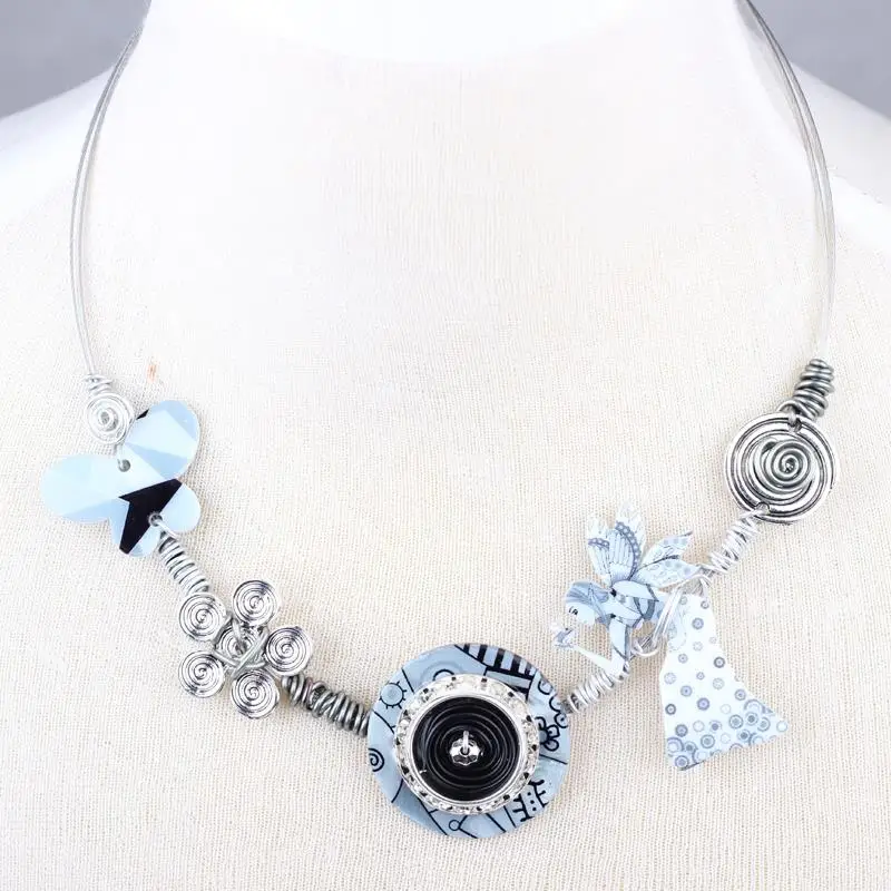 Новинка 2016 весеннее ожерелье с цветами и бабочками от Bonsny модное подвеска для