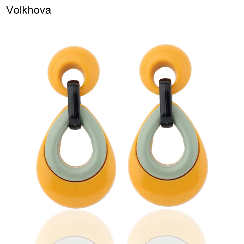 Модный бренд корейский дизайн серьги из полимеров для женщин милые 7 цветов