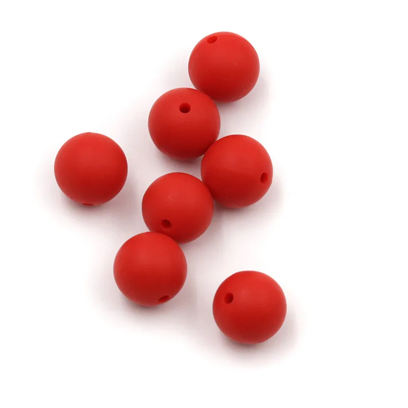 

JOJOCHEW 100pcs 9mm-19mm Scarlet Red Hot New Silicone Baby Teething Bead BPA Free Round Cuentas de silicona Handicraft