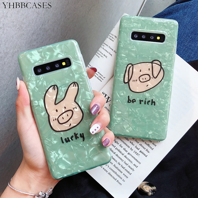 Чехлы YHBBCASES для Samsung Galaxy S8 S9 S10 Plus мягкие чехлы с мультяшным рисунком счастливой