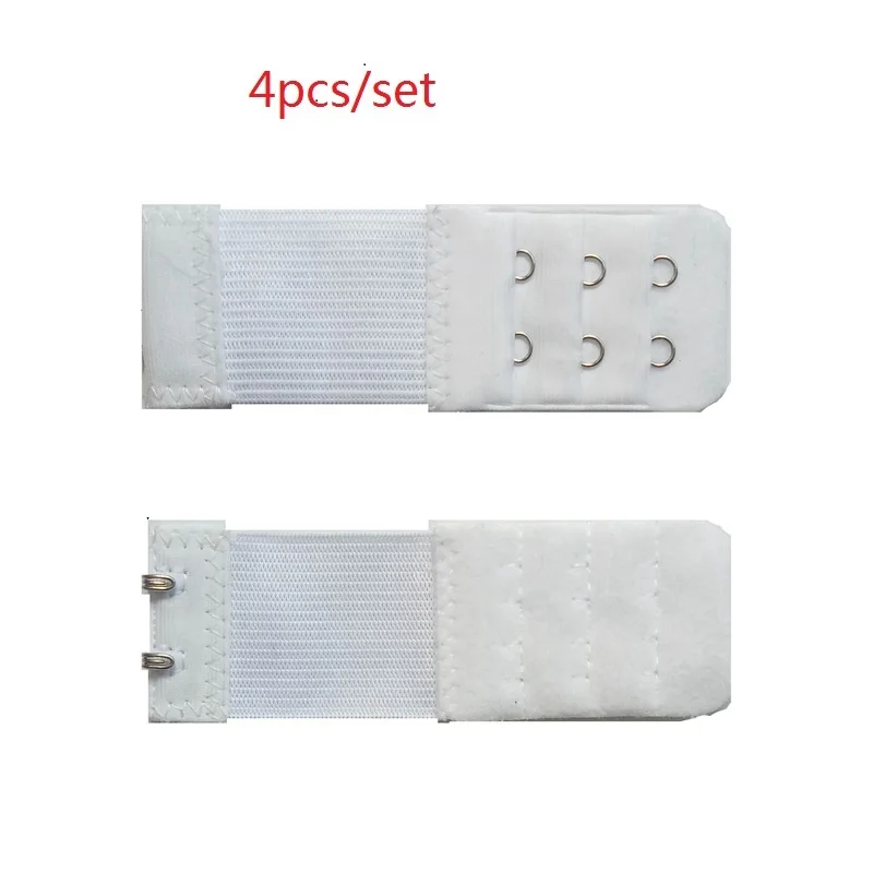 4pcs 3/4 шт. Пряжка Расширенный удлиненный пояс бюстгальтеры 3 ряда 2 крюк/2 ряда 3 крючка аксессуары для удлинения для нижнее белье, пояс для похудения - Цвет: 4pcs