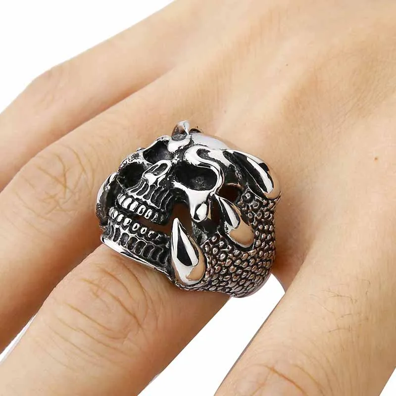 Кольцо Valily мужское в готическом стиле винтажное байкерское украшение с декором