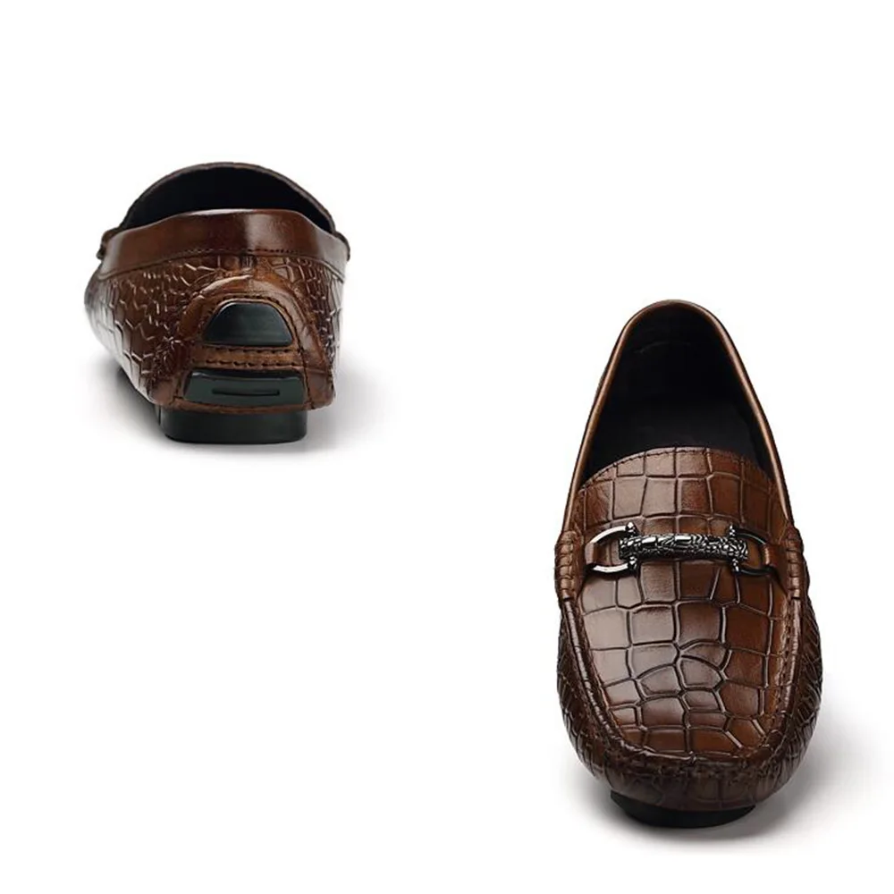 Мужские лоферы Sipriks Коричневые Кожаные слипоны модная повседневная обувь для