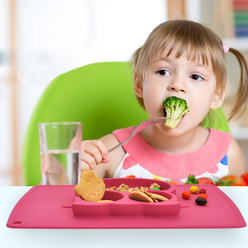 

Owl Silicone Dinner Plate Baby 3 Grid Suction Divided Serving Tray Platter Toddler Dishes Utensils M09