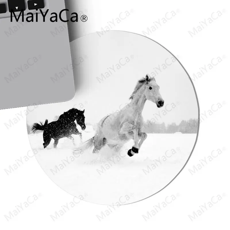 Игровые коврики MaiYaCa дикая лошадь бег резиновый коврик для мыши диаметр 20x20 см 22x22