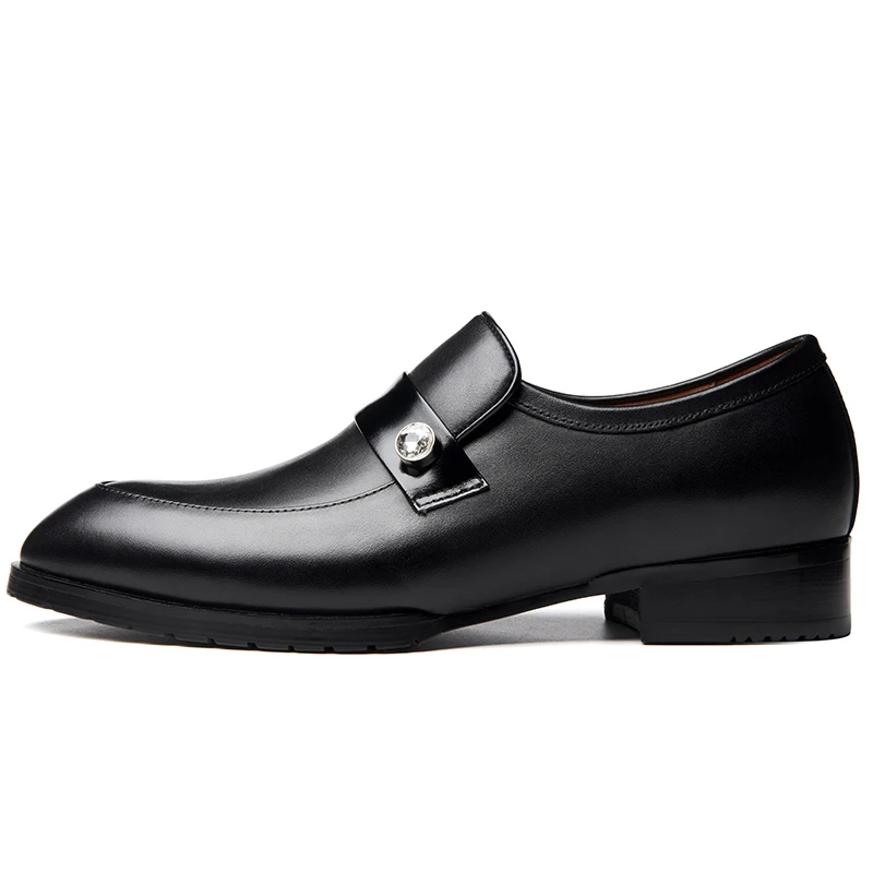 Мужские туфли оксфорды заостренный носок без застежки средний каблук