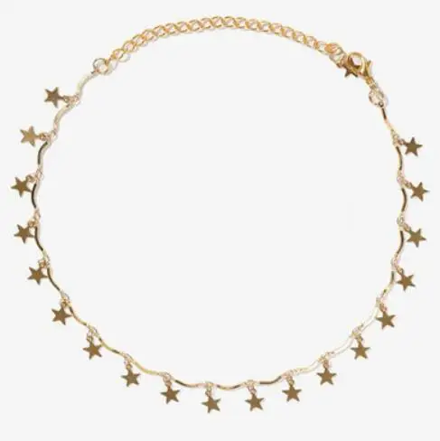 Dainty Gold Color Chain Tiny Star Choker Necklace for Women Bijou Necklaces Pendants Simple Boho Layering Chokers | Украшения и