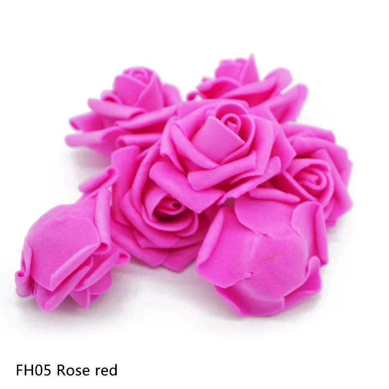 20 шт 4 см живой искусственный ПЭ Пена голова розы для свадебного торжества DIY букет невесты отделка для дома для гостиной цветы розы - Цвет: FH05 Rose red