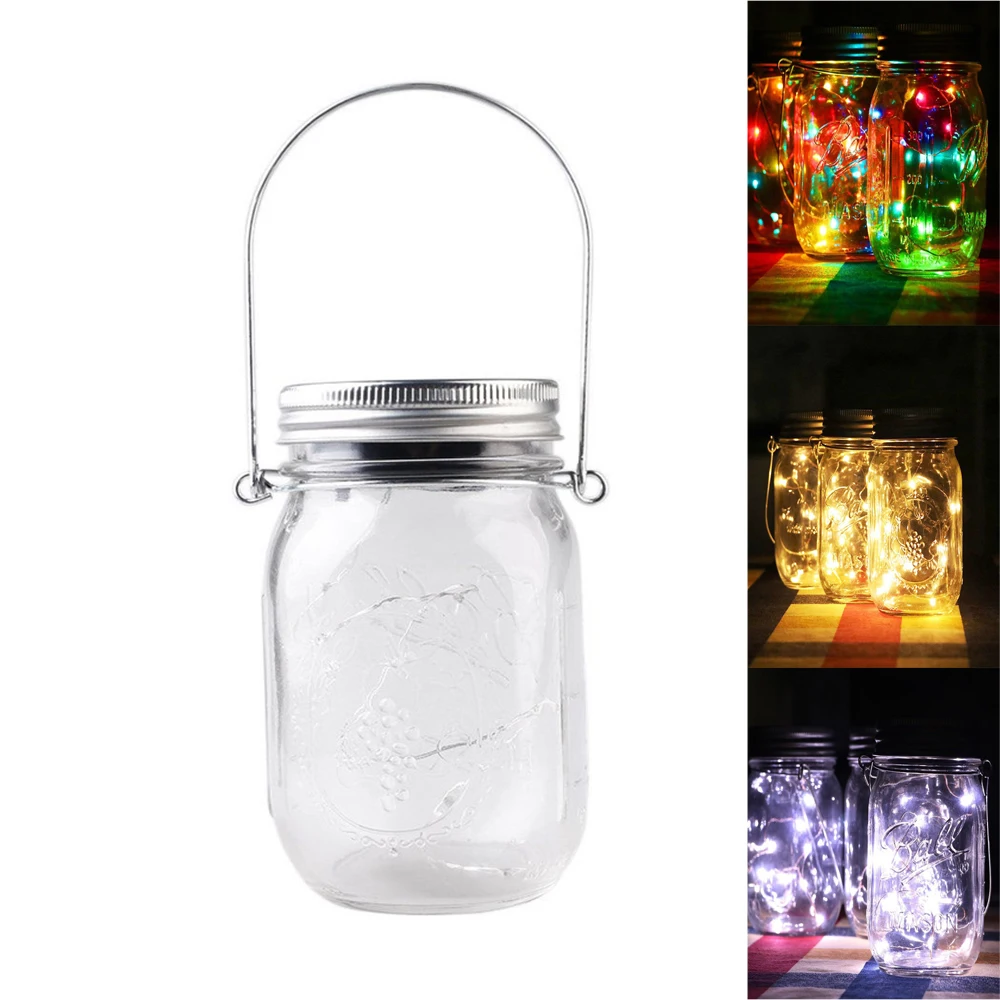 Солнечная лампа Mason Jar Рождественское украшение светодиодный ночник для комнаты
