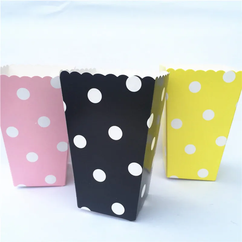 12 шт. многоцветные бумажные коробки для попкорна на Хэллоуин вечерние мини