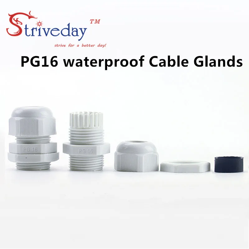 100 шт./лот Белый Черный PG16 нейлоновый кабельный сальник аксессуары для проводки