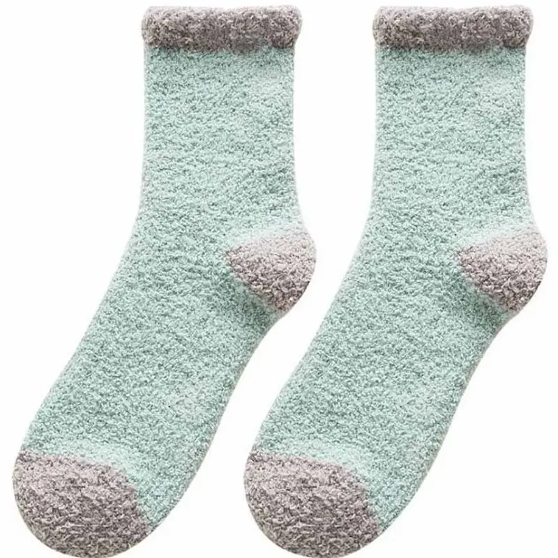 1 пара зимние Милые Пушистые Носки ярких цветов мягкие женские пушистые носки
