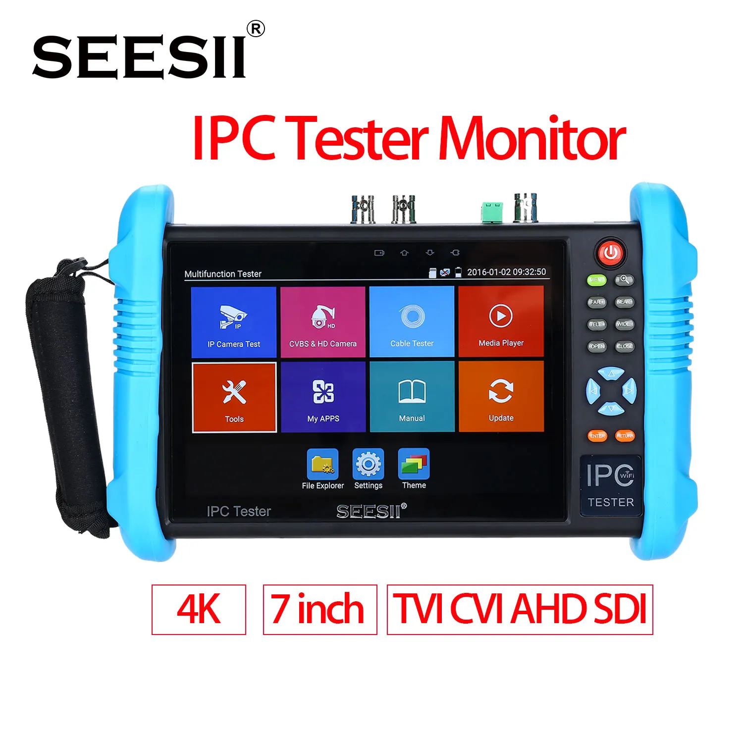 SEESII " сенсорный экран H.265 IP камера тест er 4K 1080P IPC камера CCTV TVI CVI AHD SDI CVBS HDMl PTZ контроль аналогового видео тест