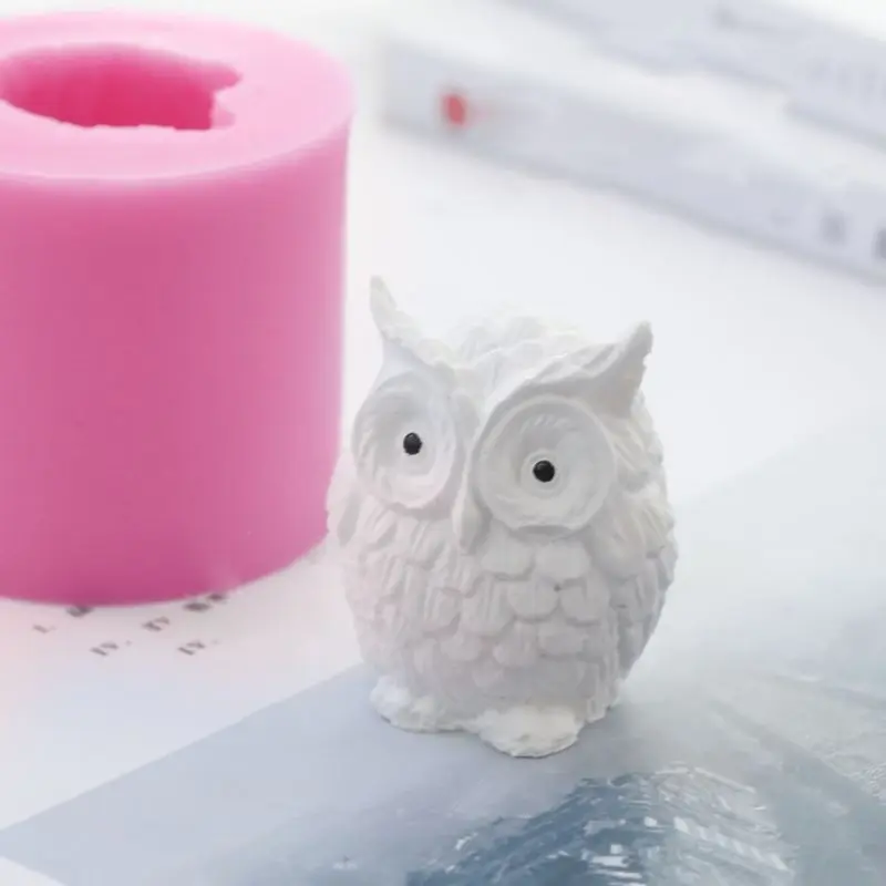 3D милая сова в форме животных силиконовая форма для помады мыло торта DIY Ручная