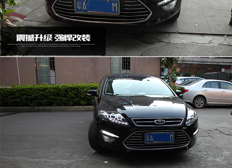 KOWELL автомобильный Стайлинг для Ford Mondeo светодиодный налобный фонарь Mondeo 2007 2008 2009-2012 DRL H7 D2H Hid опция Ангел глаз биксеноновый луч