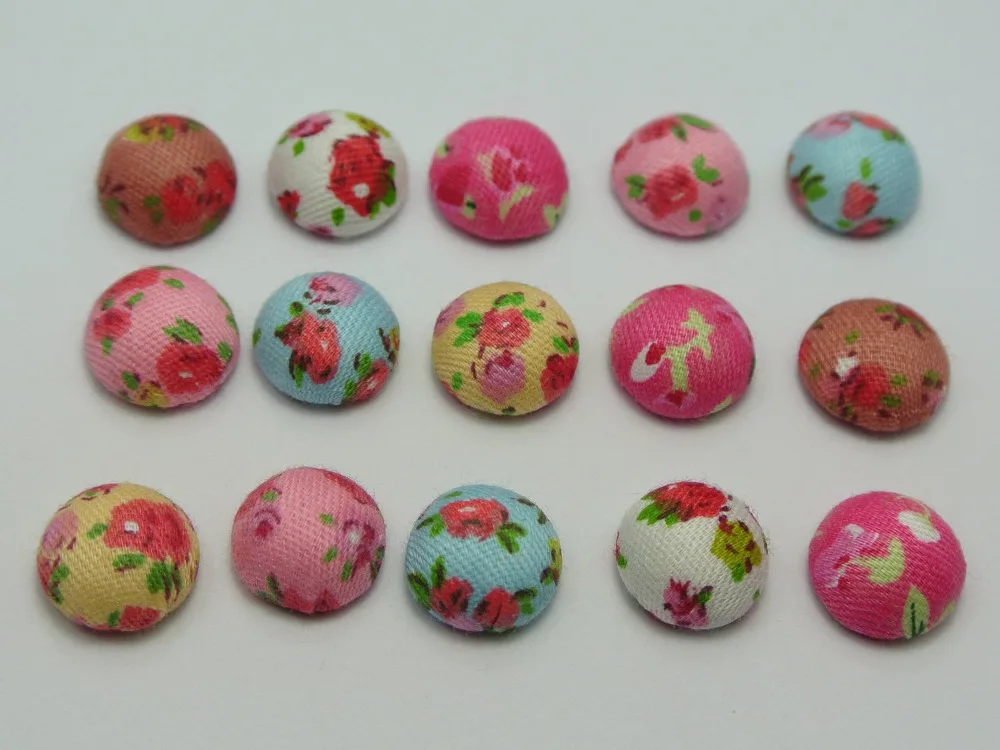 50 смешанных цветов с плоской задней частью ткань цветок Покрытые Кнопки круглые