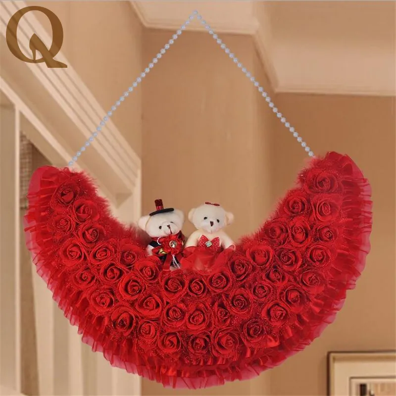 Искусственные Цветы Венки Свадебные Украшения Пена Розы Форме Сердца