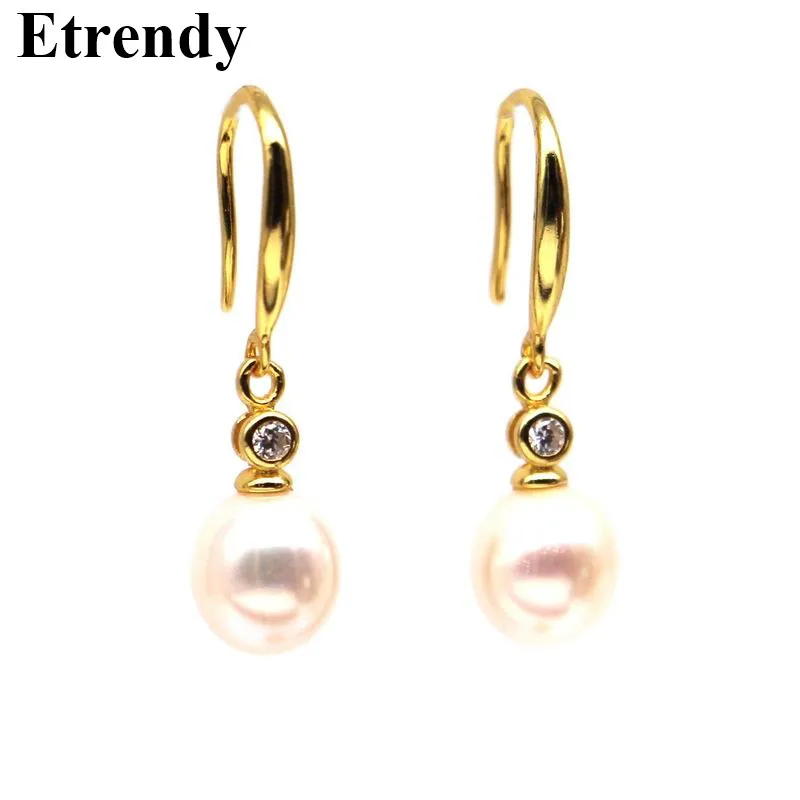 Etrendy Стерлингового Серебра 925 Natrual Жемчужные Серьги Для Женщин Bijoux Ювелирных