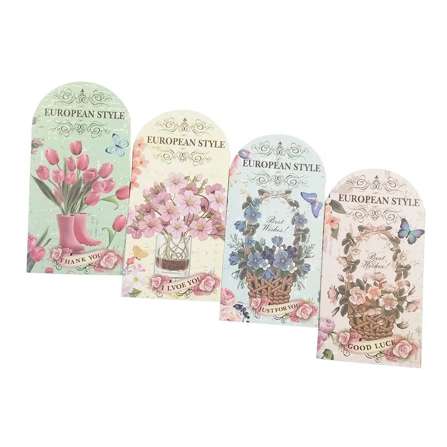 24 шт./лот Новинка цветы и открытка с бабочками романтическая в европейском стиле