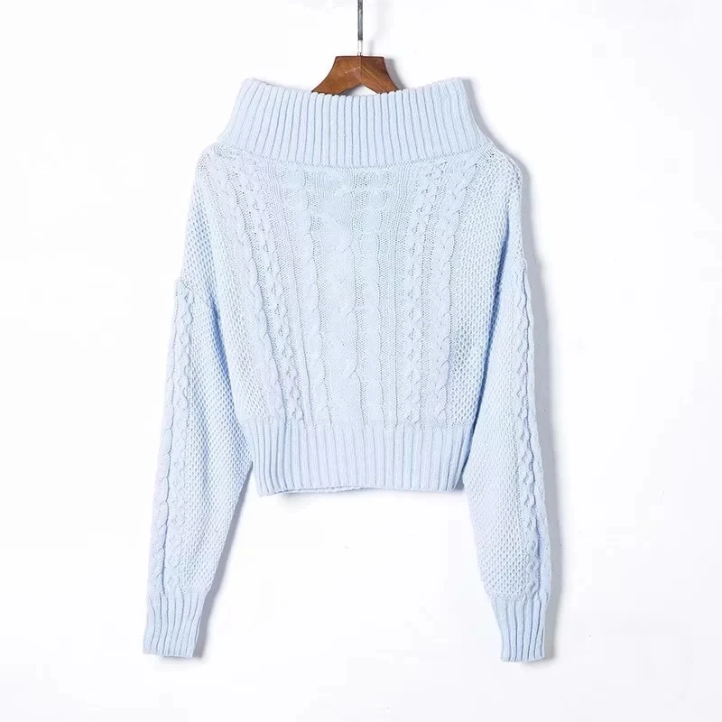 Женский трикотажный свитер с открытыми плечами Осень-зима 2018 | Женская одежда