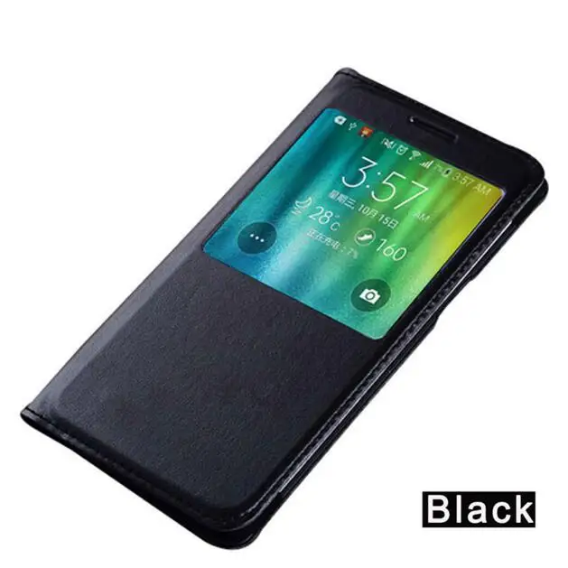 Black Для samsung A3 A5 A7 умный чехол с окошком для просмотра Galaxy A300 A500 A700 SM-A500F флип-чехол s кожаный полный защитный чехол для телефона - Цвет: Black