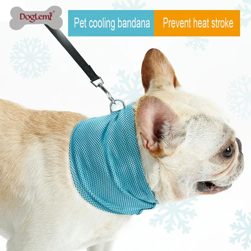 

Instant Ice Cooling Dog Bandana Scarf for Pet small dogs Bulldog Summer Polyester Sunstroke Cooling Neck Wrap dog collar perro
