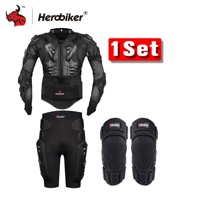 Not neck HEROBIKER мотоциклетная Броня Защитная куртка+ шестеренки Шорты Брюки+ защита мотоциклетная наколенник черная мотоциклетная куртка - Цвет: Not neck