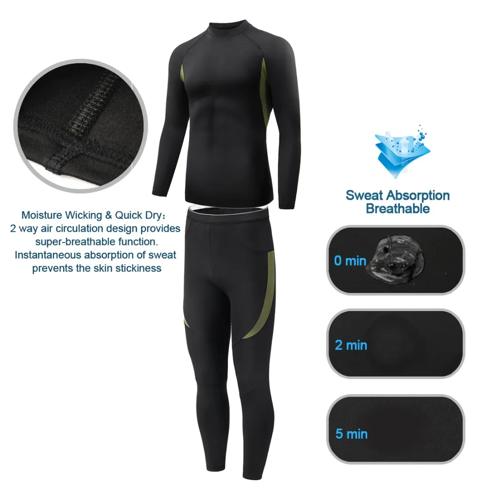 Для мужчин Термальность комплект нижнего белья влагу кальсоны быстросохнущая