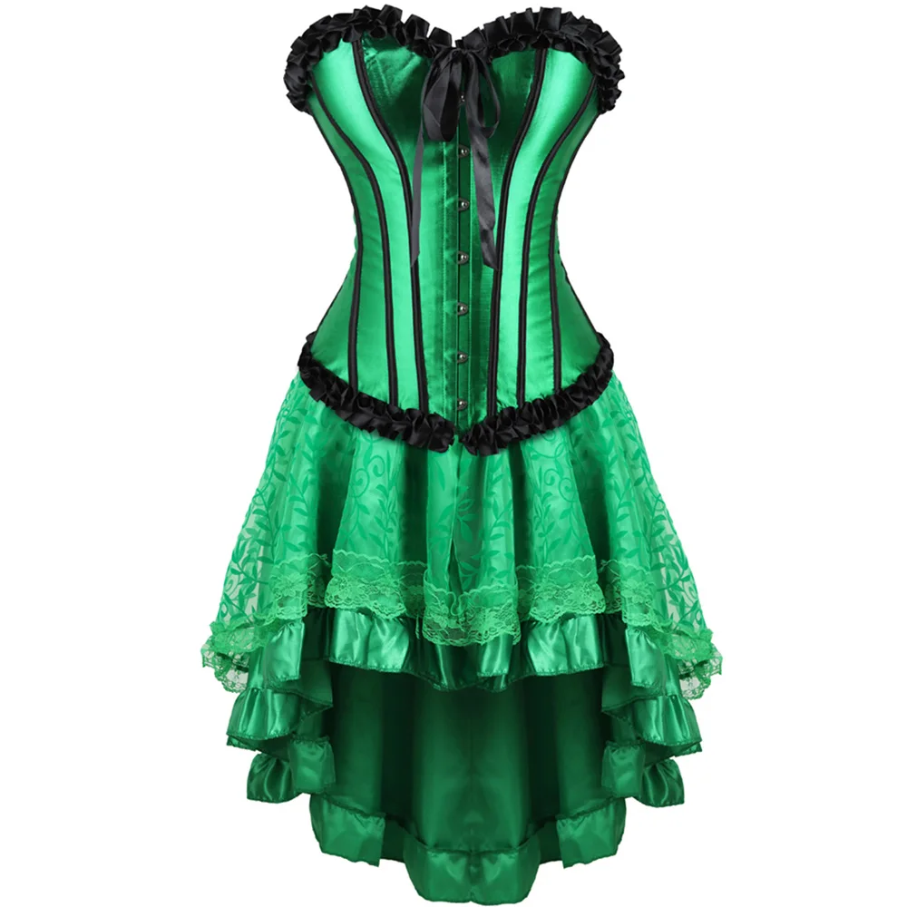 Платье в стиле стимпанк большого размера Викторианский готический корсет на