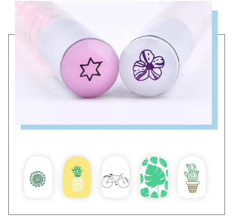 Cross-border Special Nail Print Seal Pen With Diamond Smudge Mini Tool Sponge Silicone | Красота и здоровье