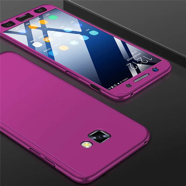 Фиолетовый Модные 360 противоударный полное покрытие для samsung Galaxy A3 A5 J1 J3 J5 J7 J2 Prime A7 A6 A8 J4 J6 плюс чехол для телефона - Цвет: Фиолетовый