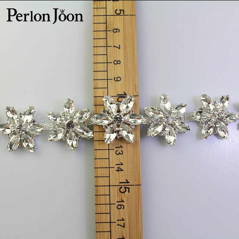 1 ярд Серебряное Стекло Кристалл шесть цветов стразы отделка ленты металлическая