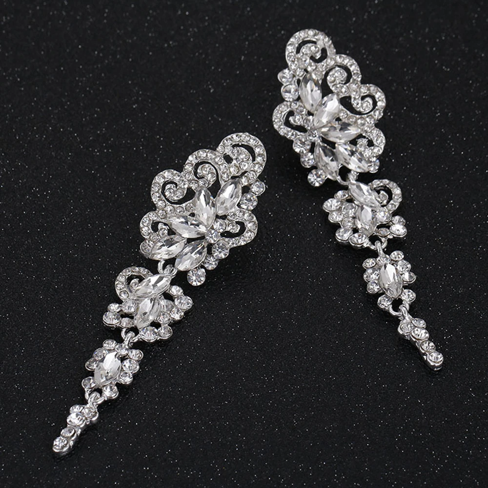 Романтические серебряные свадебные Висячие серьги для подружки невесты