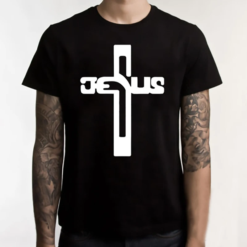 Готический футболка Для мужчин футболки Крис с крестом креативная Графический в