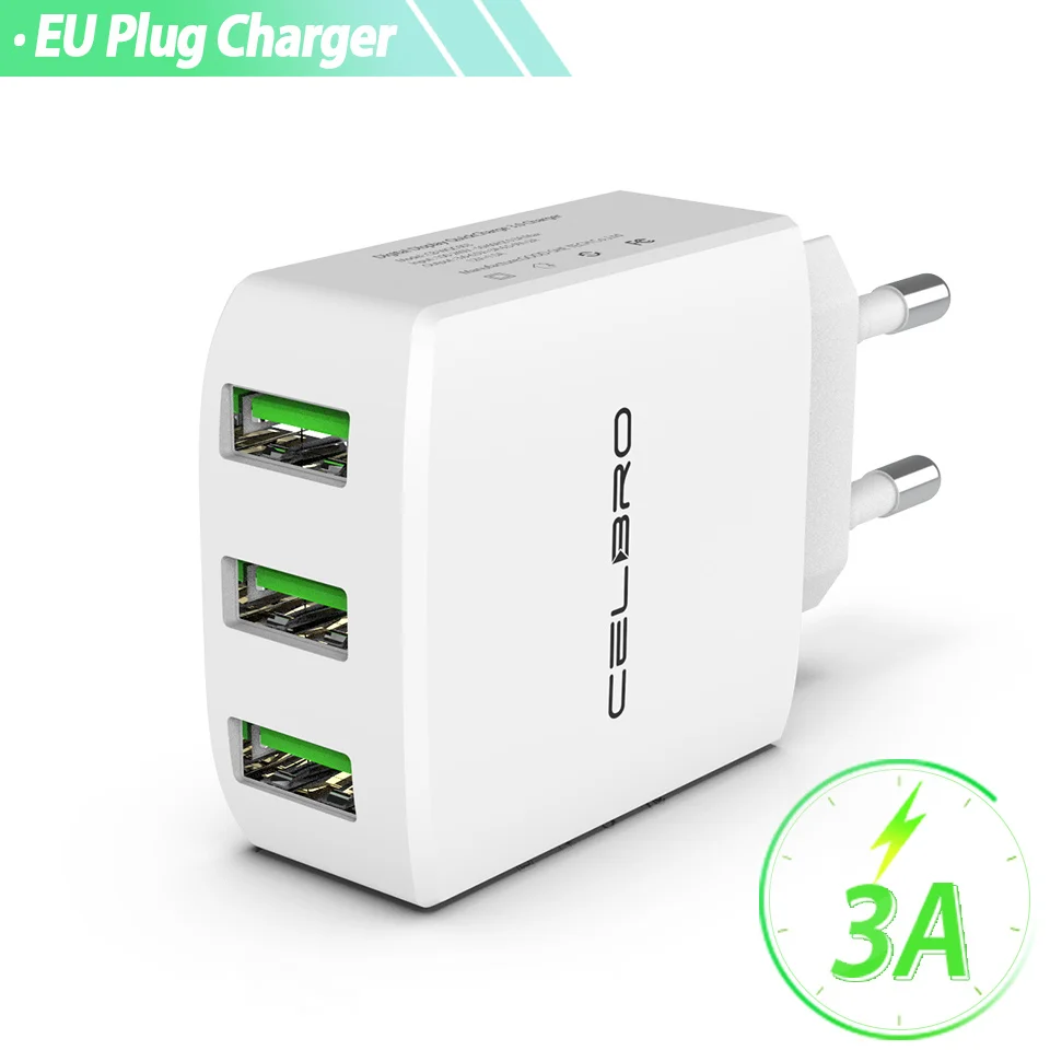Мульти Usb настенное Зарядное устройство-адаптер с двумя 2 3 порта для подключения к Зарядное устройство мобильного телефона 5v 3a ЕС Универсальный для iphone x, 8, 7 плюс 6 6s - Тип штекера: Only 1 charger