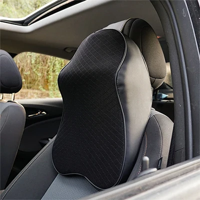 Headrest Подушка для сиденья автомобиля из искусственной кожи на Шею подушка универсальная 3D космическая память хлопок подголовник и опора для поясницы автомобиля аксессуары подушка поясничный для кресла автомобиля поясницы - Название цвета: Headrest