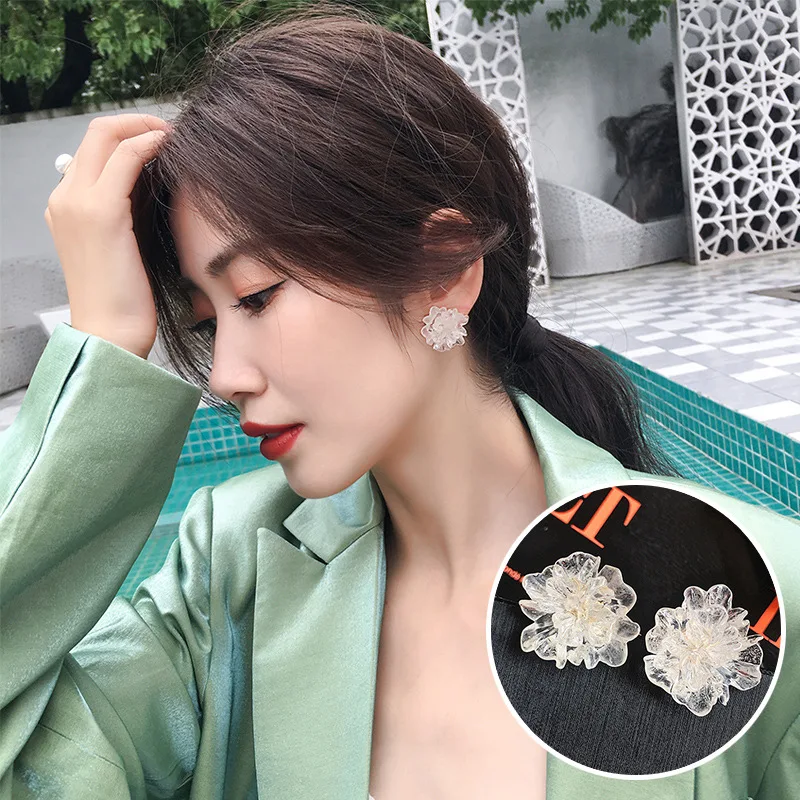 Блестящие сбоку новые модные брендовые ювелирные изделия акриловые цветочные