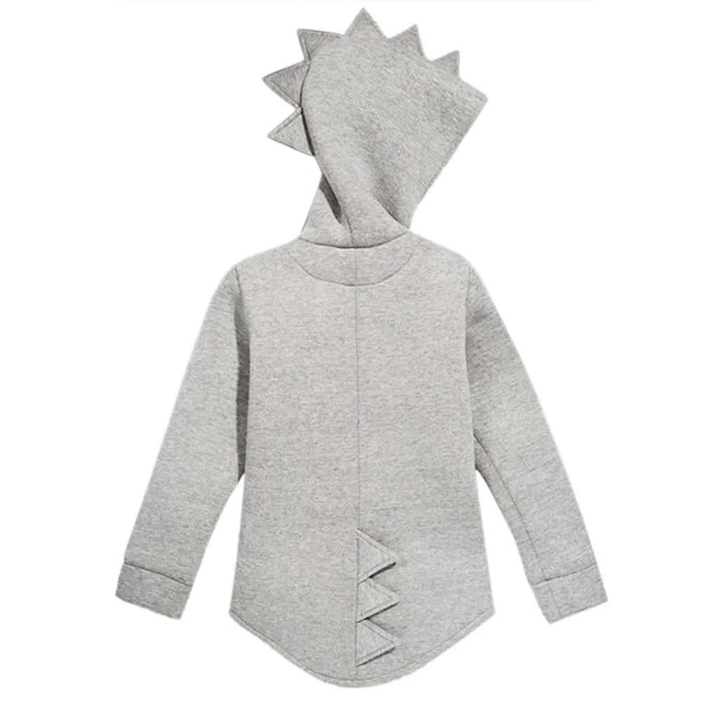 Gray Новое поступление, Детская верхняя одежда для малышей, куртка, головной убор с капюшоном в стиле динозавра, пальто, одежда, популярная детская одежда - Цвет: Gray
