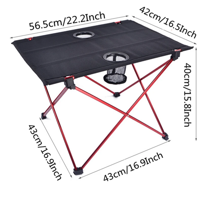 VILEAD сверхлегкий алюминиевый стол для пикника и кемпинга 56*42*40 см портативный