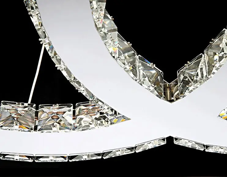 Простой Современный художественный светодиодный хрустальный люстры Серебряный