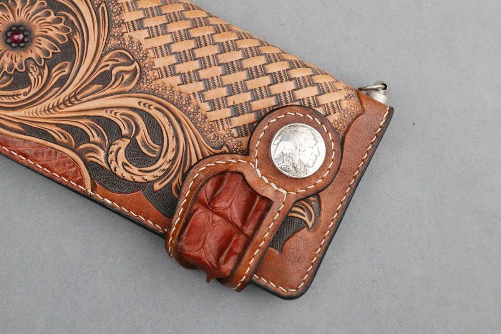 Leathercraft аппаратного индийский головы полдоллара монета Кончо, античное серебро 606312S-22