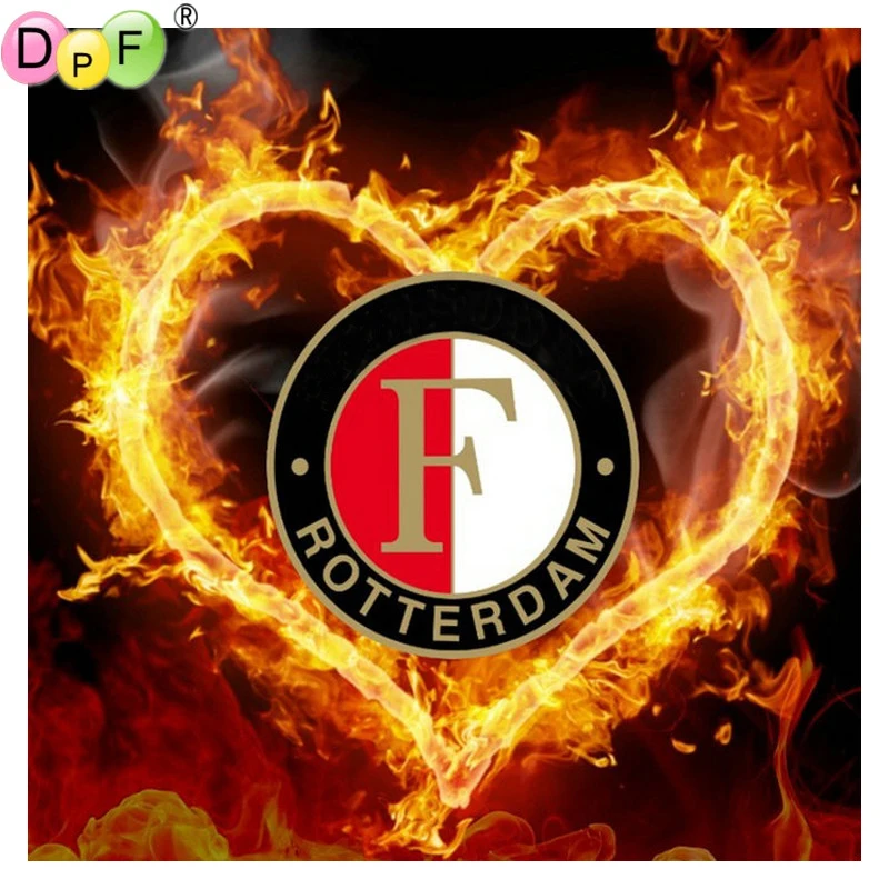 DPF Diy квадратная алмазная живопись вышивка крестиком стразы логотип футбола