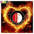 DPF Diy квадратная алмазная живопись, вышивка крестиком, алмазная вышивка стразы, логотип футбола, Алмазная мозаика, картина для украшения стен