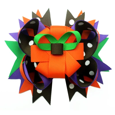 3 5 inch Halloween girl's hair bows headband children crocodile clip spider hair accessories Headwear Cartoon shape - Цвет: 3