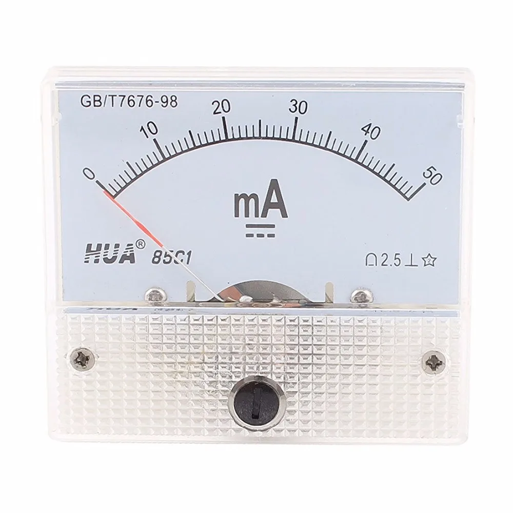 

85C1-A 0-20mA 1mA 5mA 10mA 30mA 50mA 100mA 200mA 300mA 500mA Analog DC Current Panel Meter Ammeter