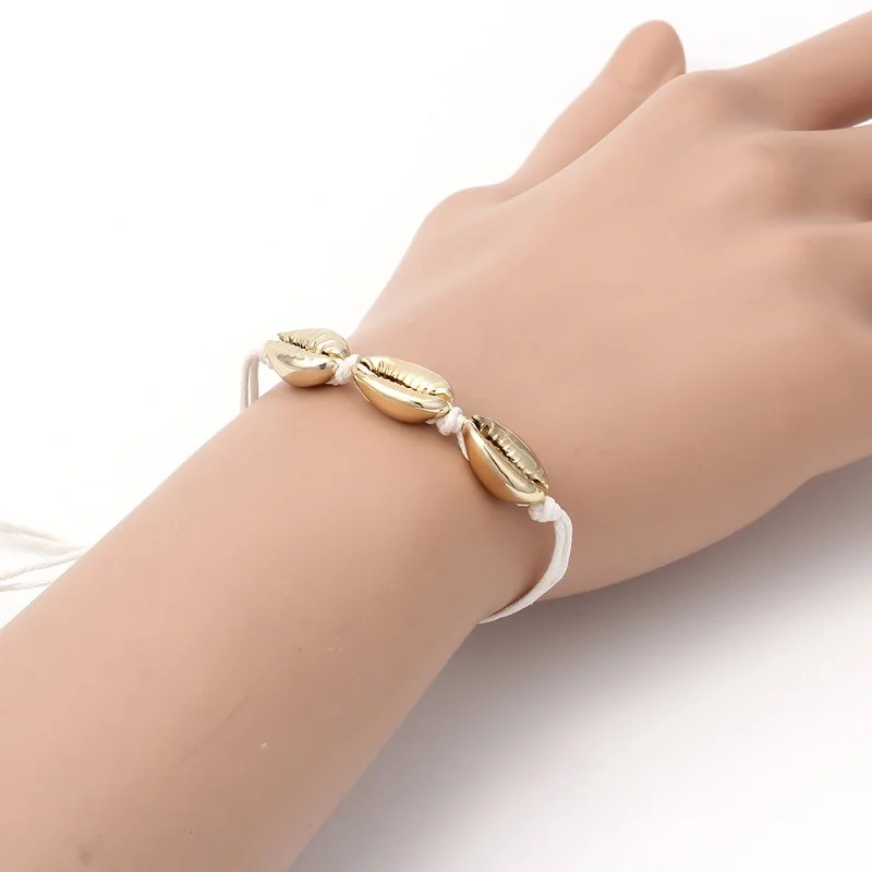 Браслет из ракушек с изображением сглаза ручной работы подвеска для