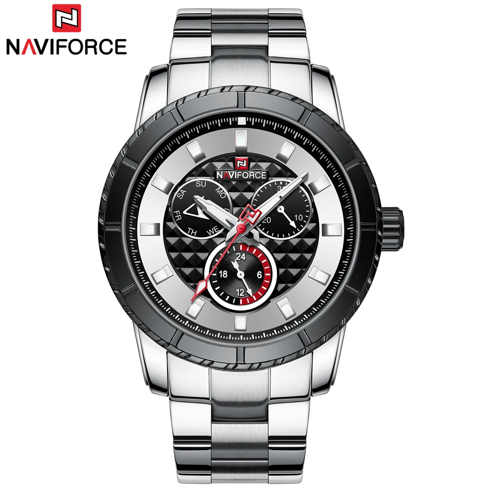 Часы наручные NAVIFORCE Мужские кварцевые роскошные брендовые модные повседневные